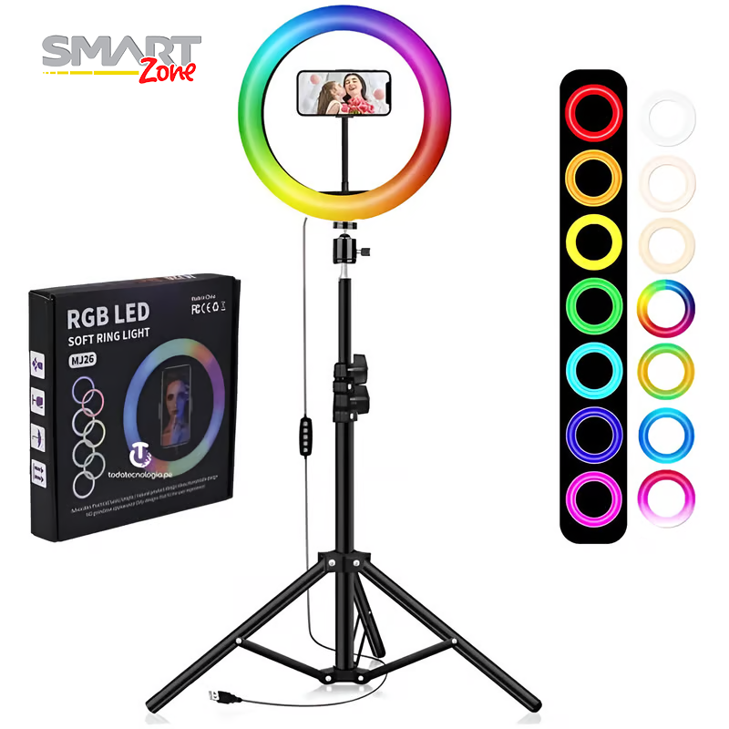 Aro de Luz RGB 45cm con Holder para Celular y Tripode