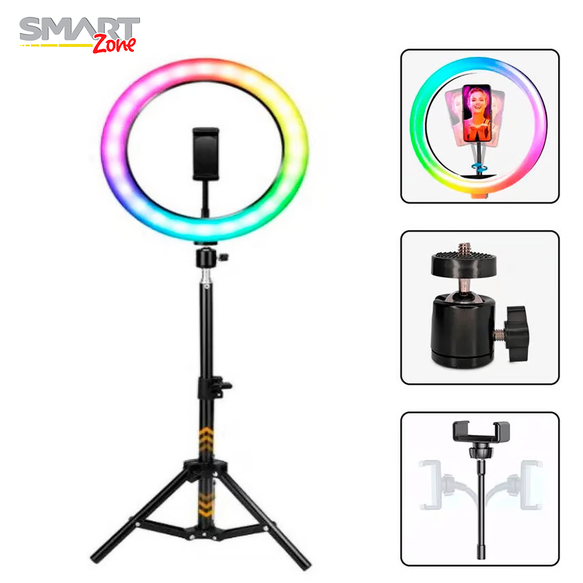 Aro de Luz RGB 45cm con Holder para Celular y Tripode