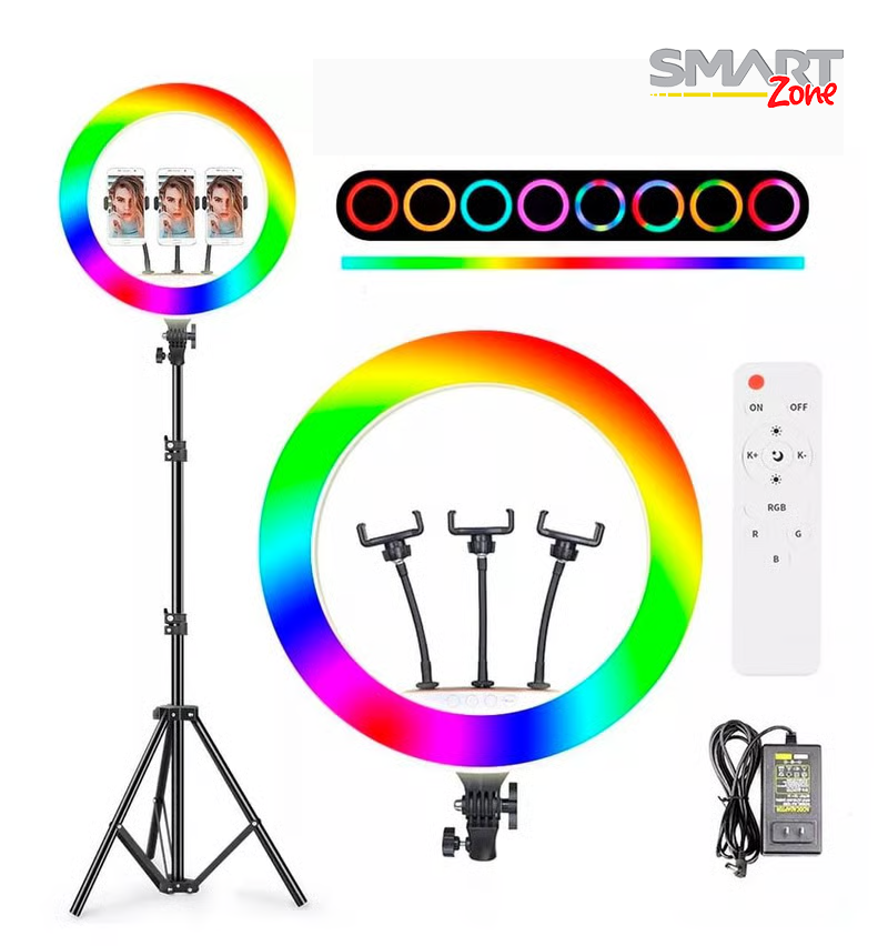 Aro de Luz RGB 45cm con Holder para Celular y Tripode