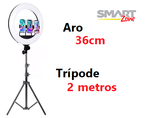 Aro de Luz de RGB 36cm con Holder para Celular y Trípode