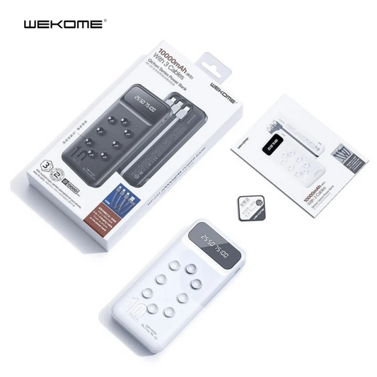 Batería Externa 10000 mAh con cable Wekome