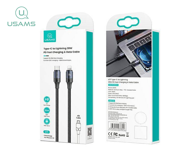 Cable Usams USB-C a Lightning 20w