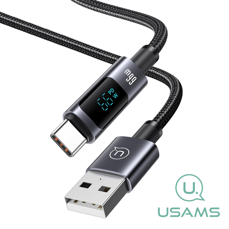 Cable Usams USB a USB-C con Pantalla Digital