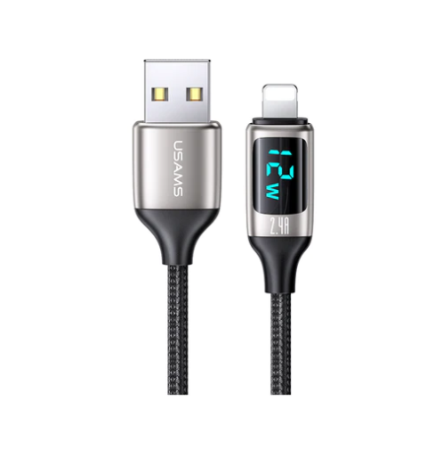 Cable Usams USB a Lightning Con Pantalla Digital