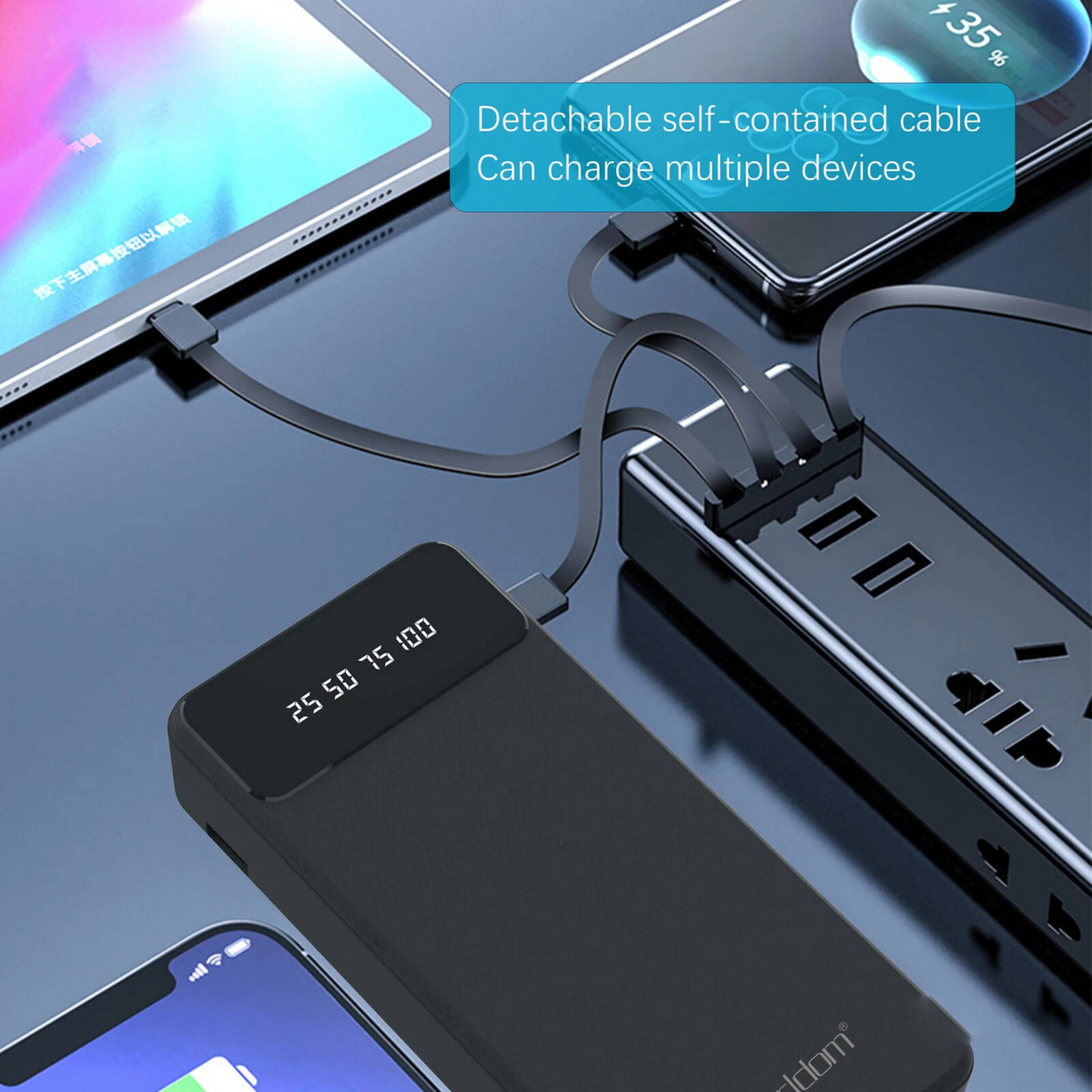 Bateria Externa Earldom PB51 20.000 mAh con Cables