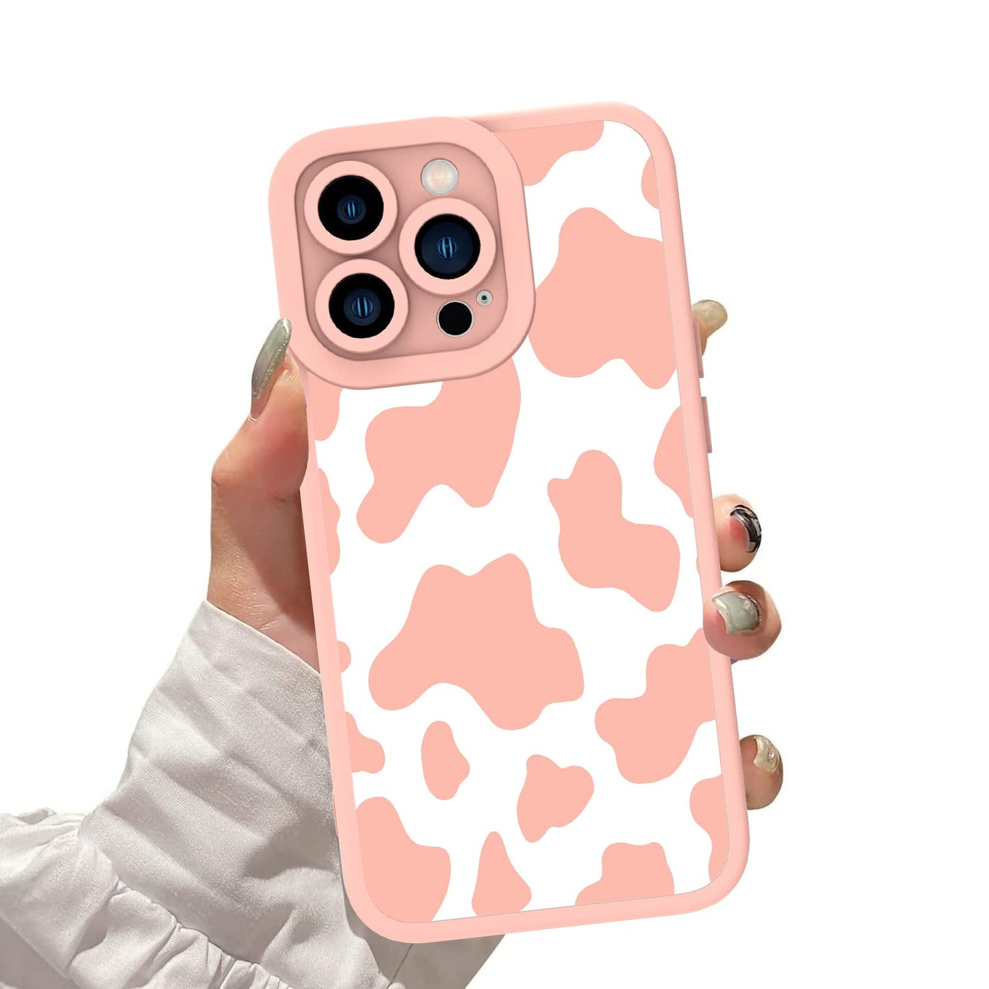 Estuche   Diseño Cow Print  Rosado   Iphone 14 Pro Max