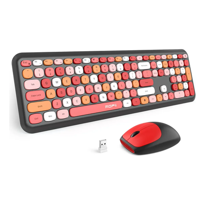 Teclado Inalámbrico mecánico con Mouse Colores Moffi