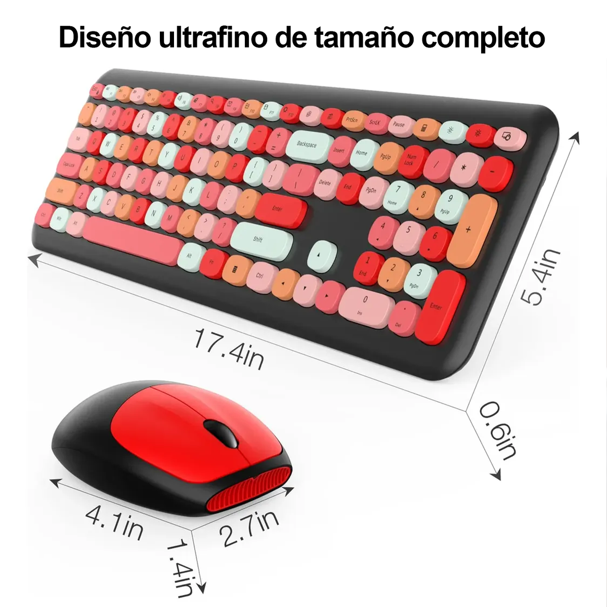 Teclado Inalámbrico mecánico con Mouse Colores Moffi