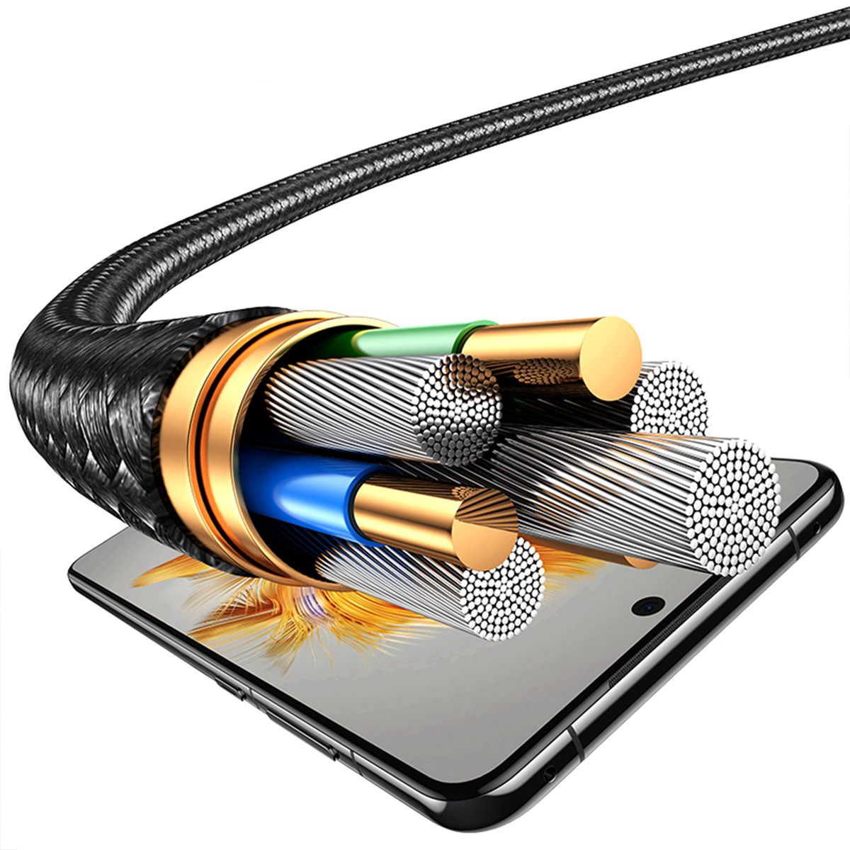 Cable Usams 2 en 1 1.2M 72W Tipo C SJ-740
