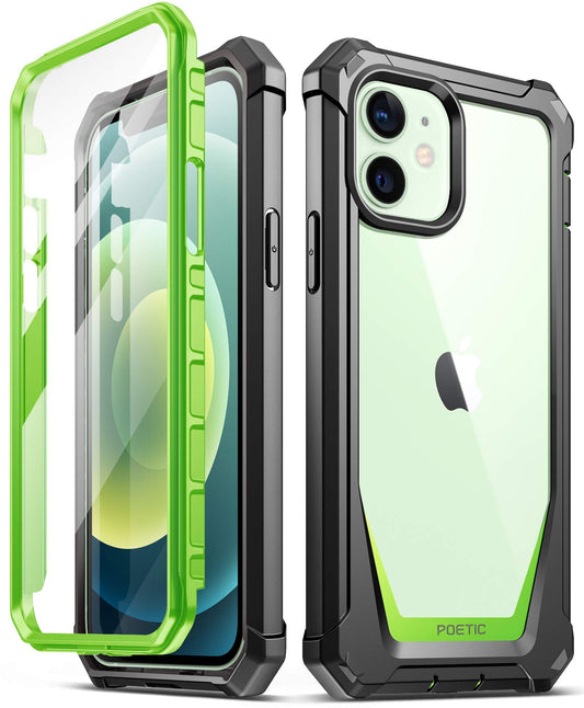 Estuche Transparente  Reforzado Verde Iphone 12