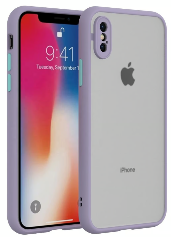 Estuche Transparente Iphone XS Lila