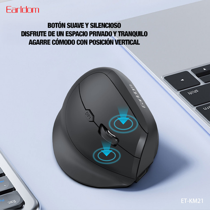 Mouse Vertical Inalámbrico Ergonómico DPI ET-KM21