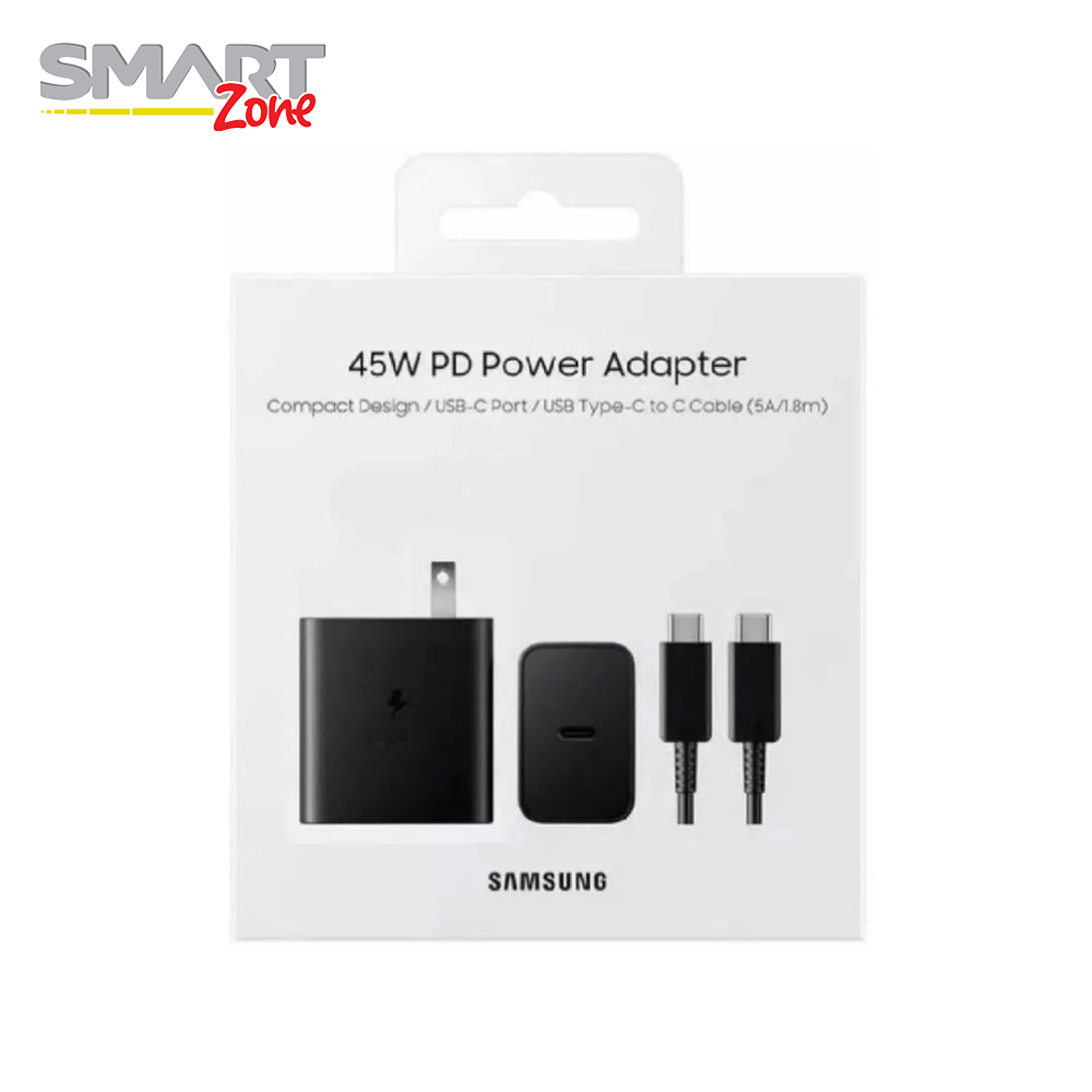 Cargador De Casa De Samsung PD 45 Watts Tipo C (Cargador y Cable)