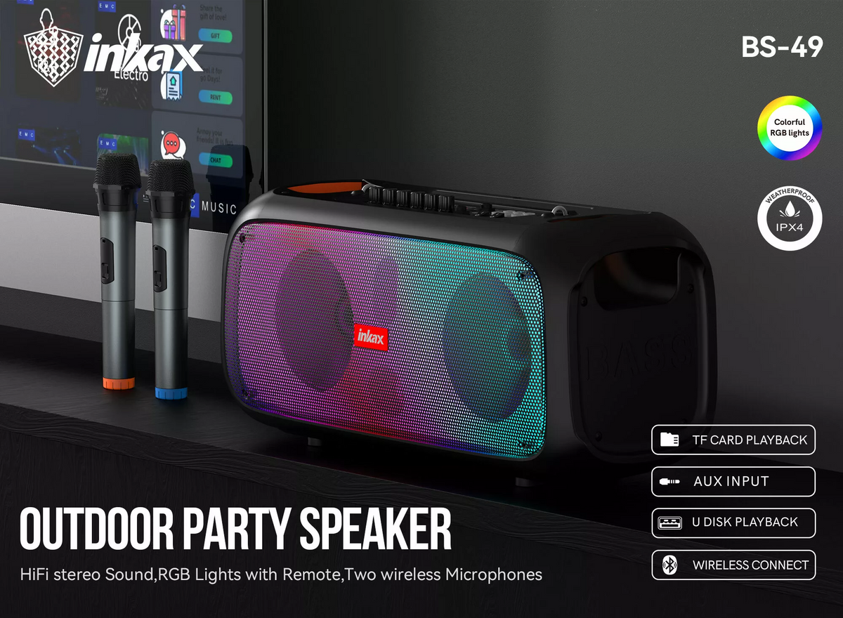 Parlante Bluetooth RGB Inkax con Microfono BS-49
