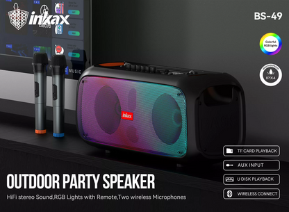 Parlante Bluetooth RGB Inkax con Microfono BS-49